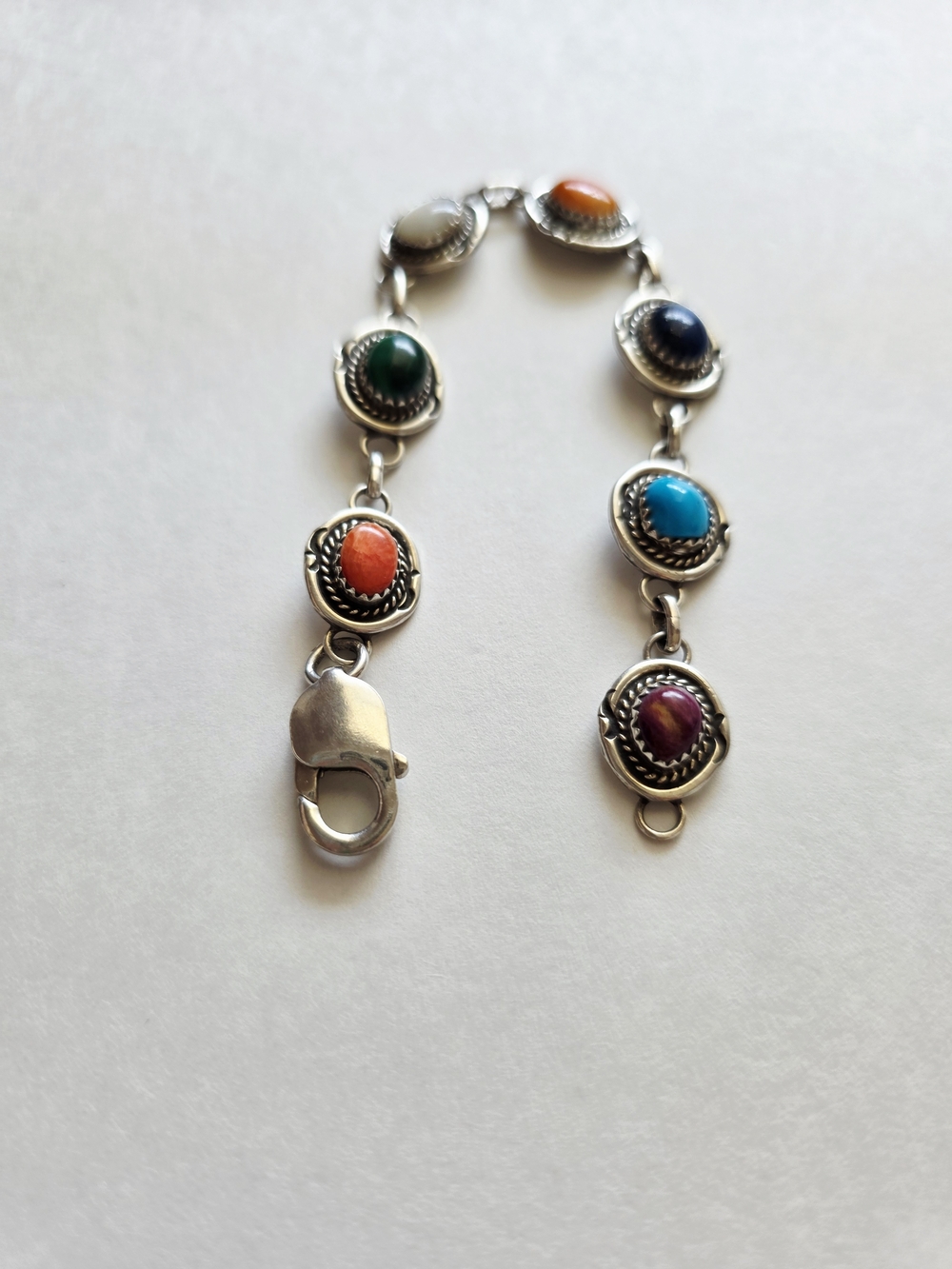 Multicolored Stone Link Bracelet - Women Jewelry - Picture 7 of 7